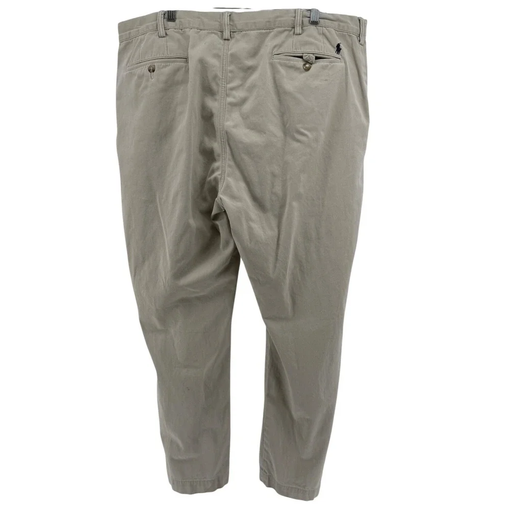 Polo Ralph Lauren Mens Khaki Chino Pants 42x32 Tan Cotton Straight Leg Trousers